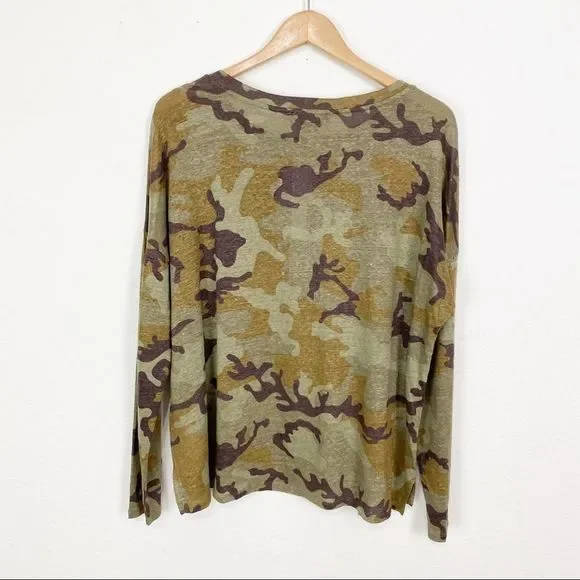 ✨ SANCTUARY✨Carlee Camo Long Sleeve Linen Tee🌼 - Picture 3 of 6